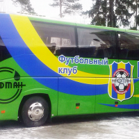 Наклейка на автобус футбольного клуба "Нафтан"